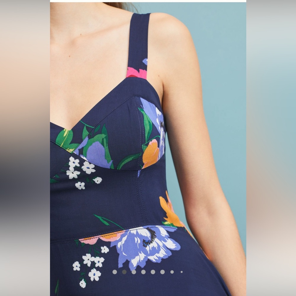 NWOT Maeve Anthropologie Vivienne Maxi Floral Handkerchief Dress blue Size 8 - Picture 3 of 16